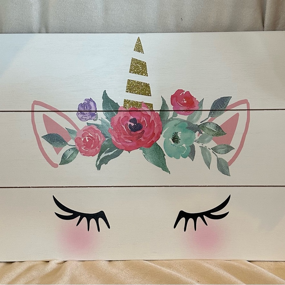 Unicorn wooden wall art